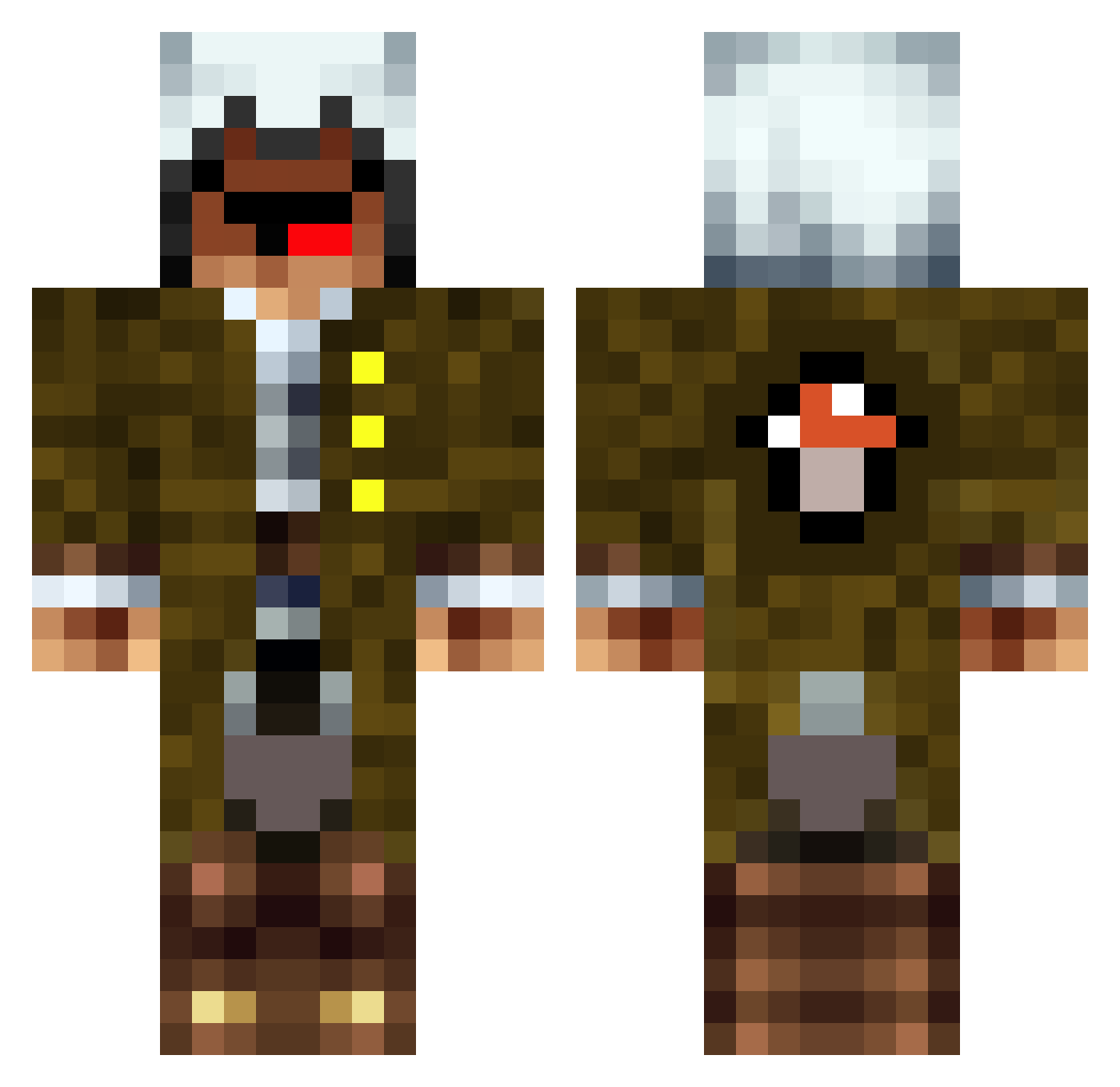 diamondroom Minecraft skin, front and back view