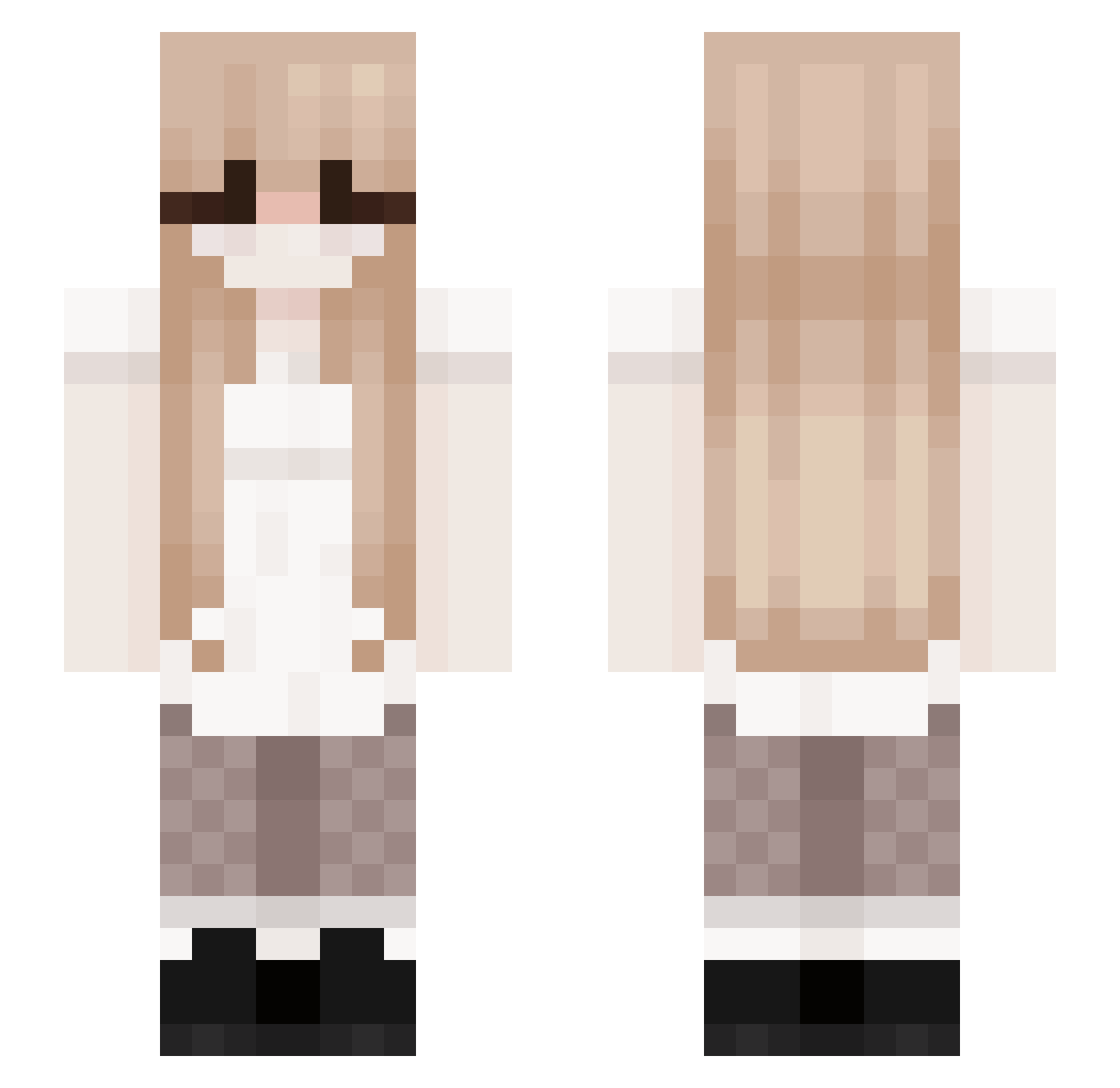 flaunery Minecraft skin, front and back view