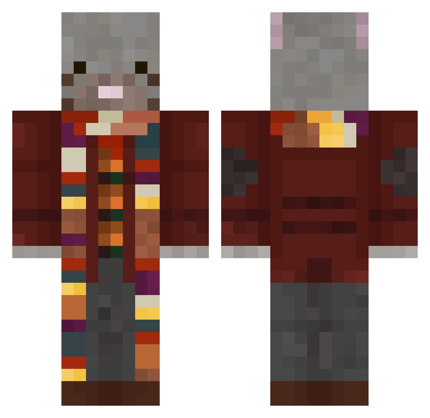 pop2219 Minecraft skin, front and back view