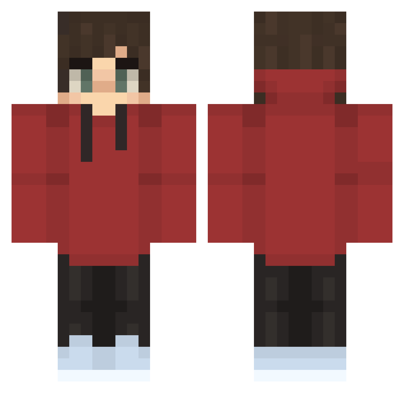 SharkFrank17 Minecraft skin, front and back view