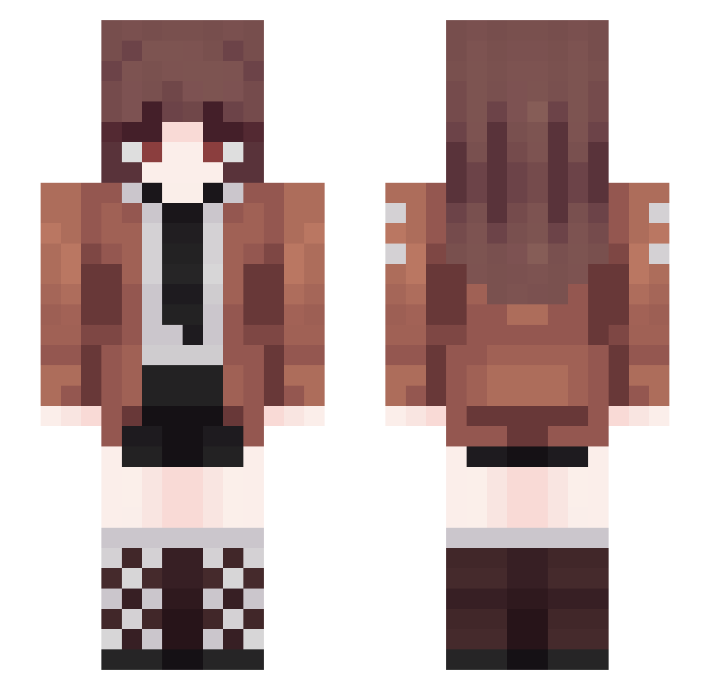 Soffizlly Minecraft skin, front and back view