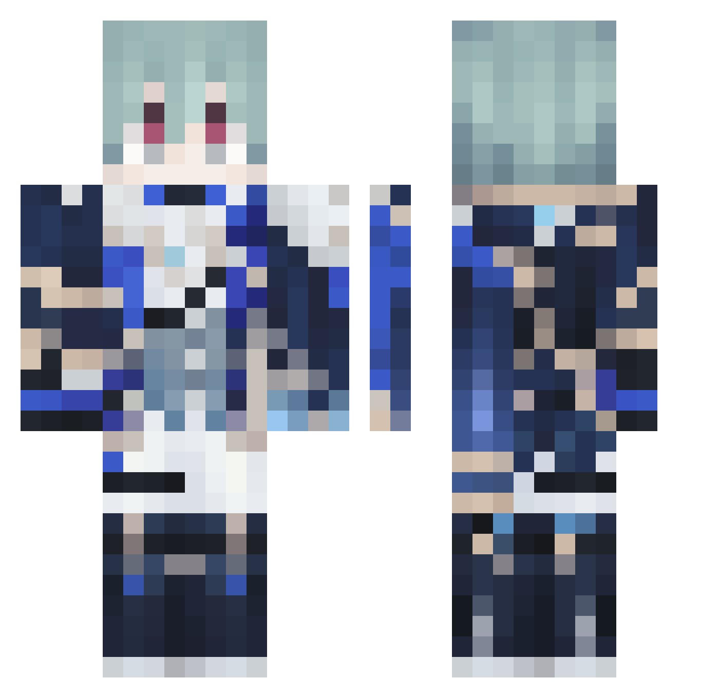 Squidfox12 Minecraft skin, front and back view