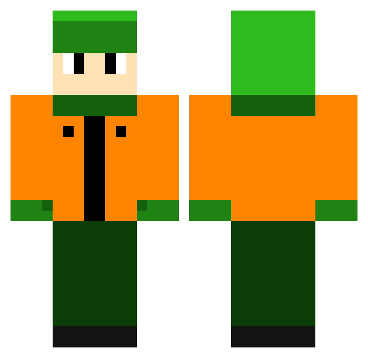 16o Minecraft skin, front and back view