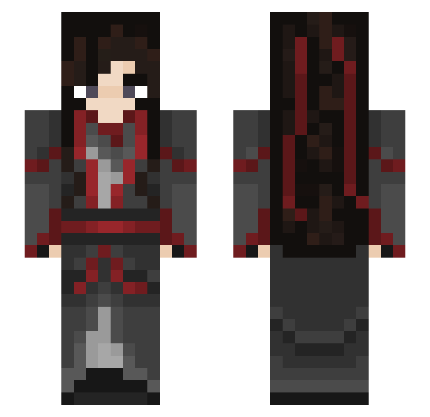 ASillyLittleFox Minecraft skin, front and back view