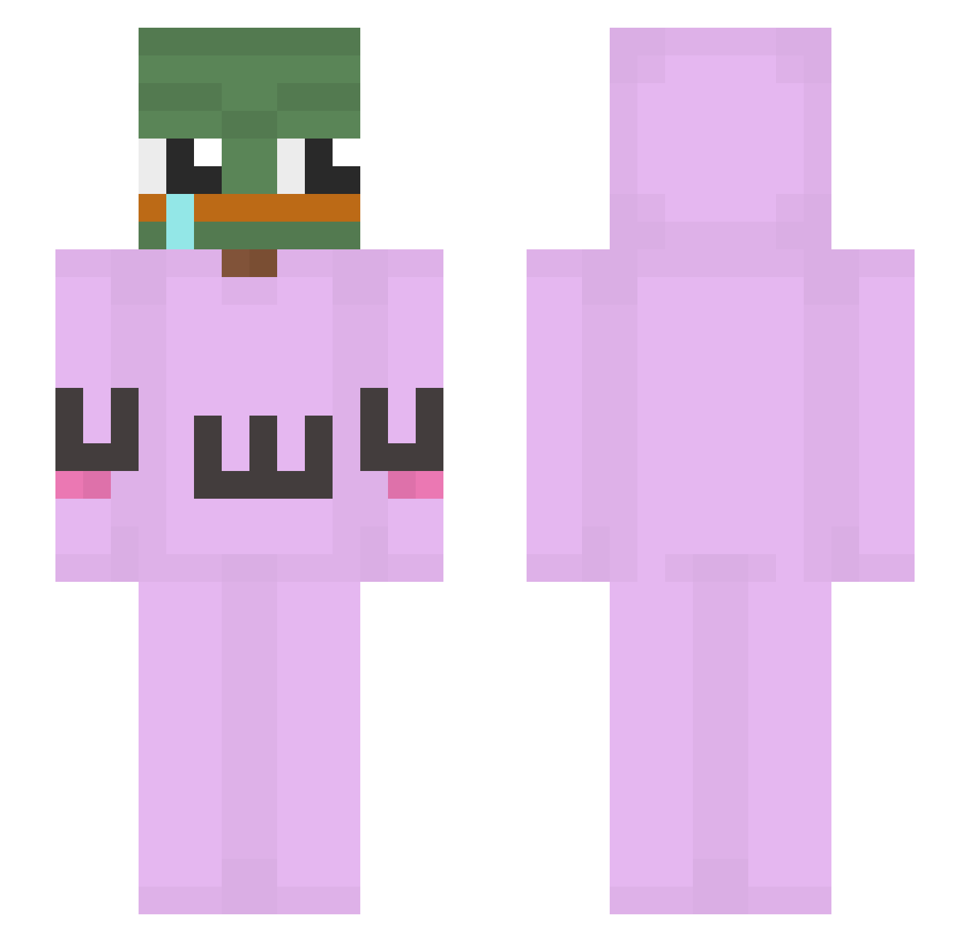 mayushkie Minecraft skin, front and back view