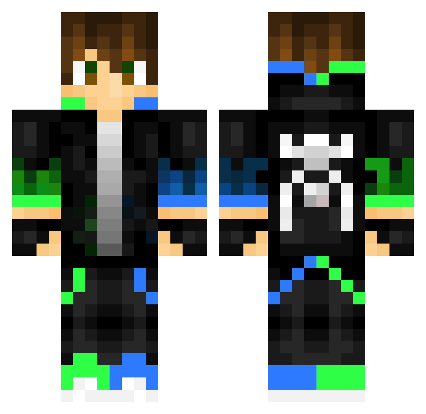 YuSoStupid Minecraft skin, front and back view