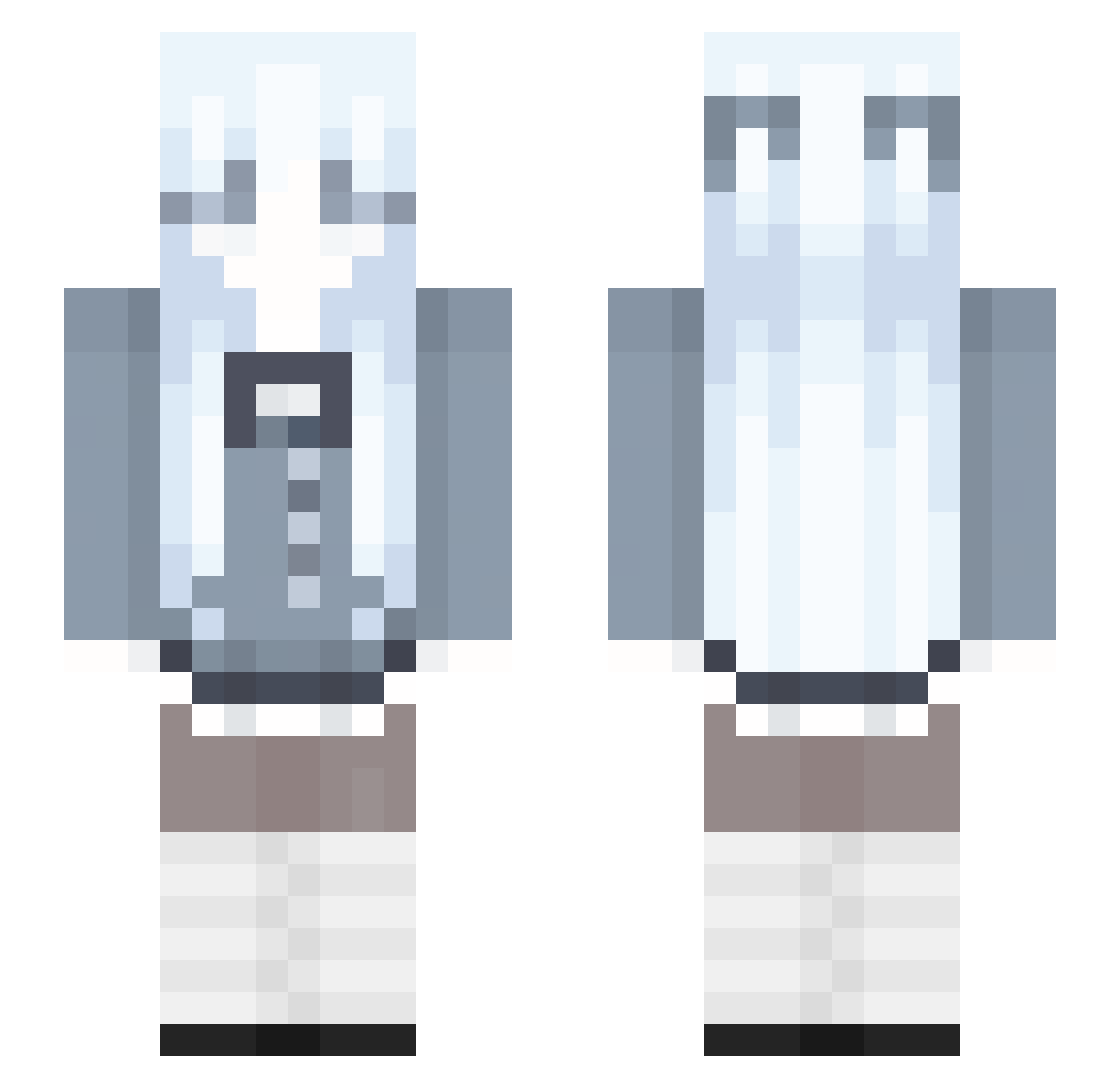 xywqwe Minecraft skin, front and back view
