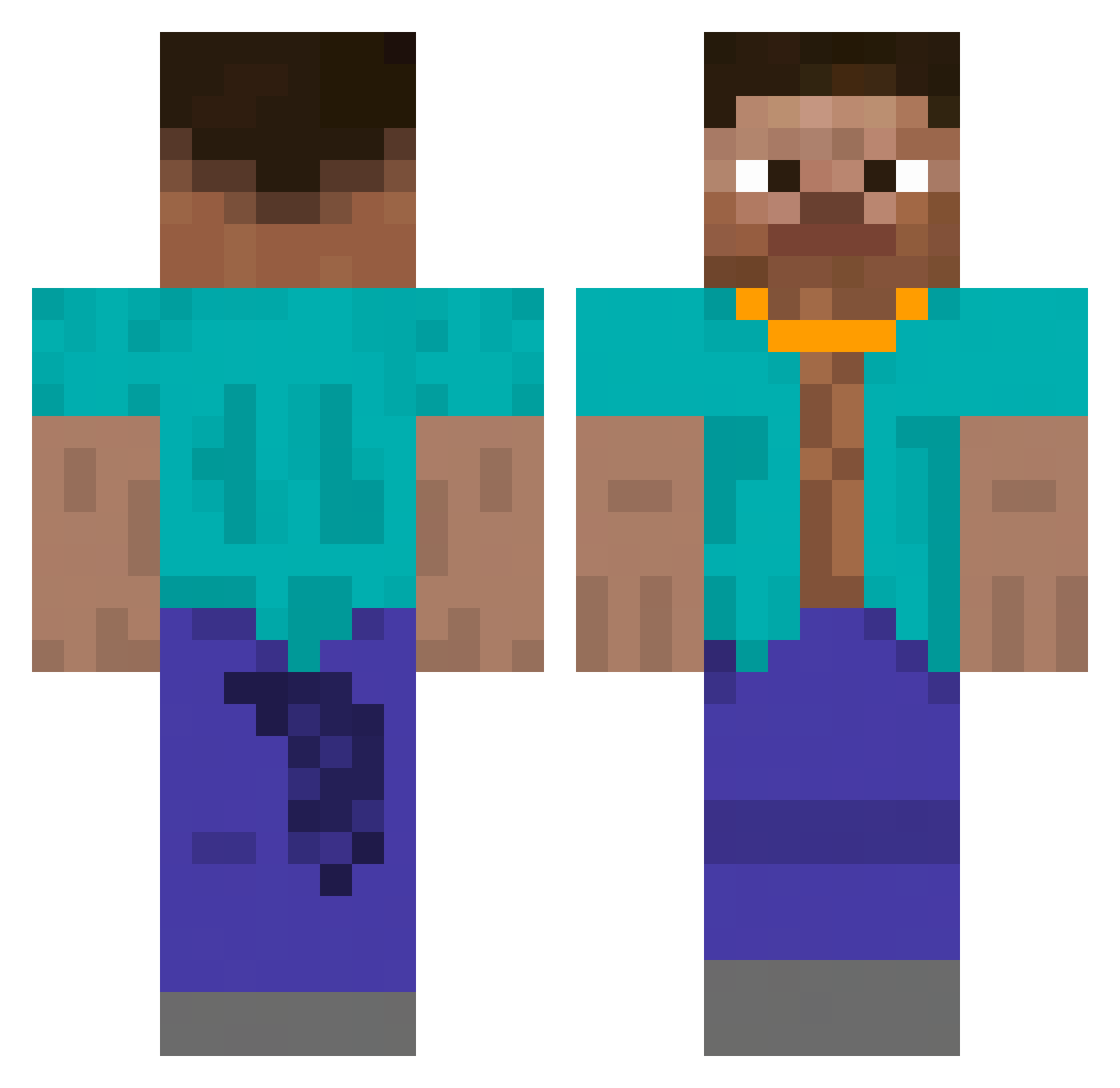 Abdelqdribncaruf Minecraft skin, front and back view