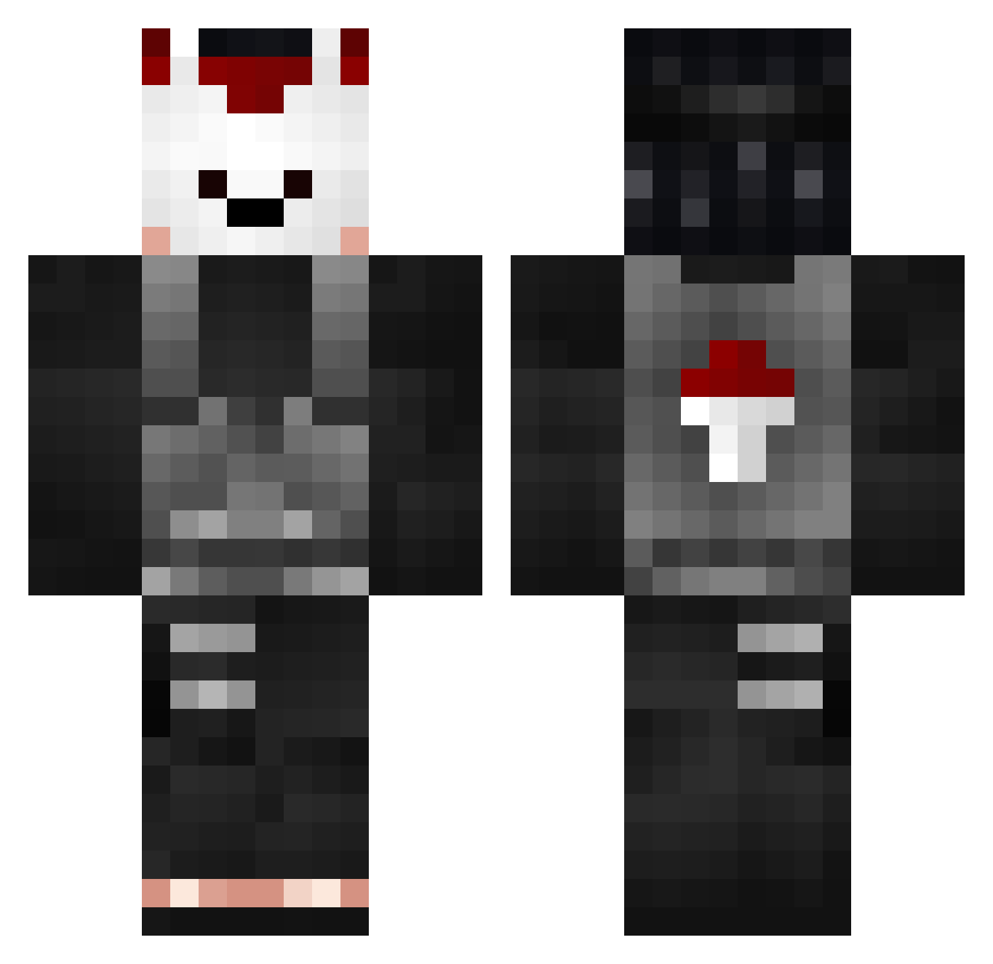 Plyoox Minecraft skin, front and back view