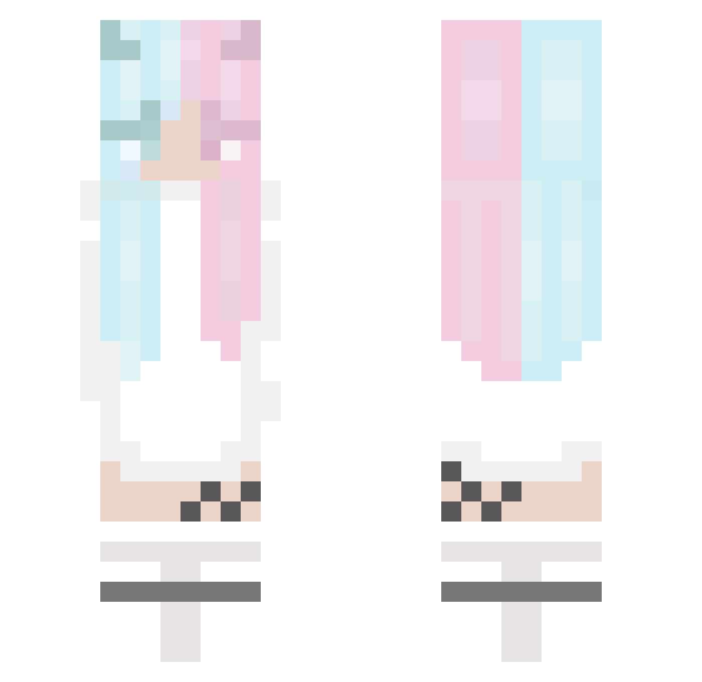 wangfang Minecraft skin, front and back view