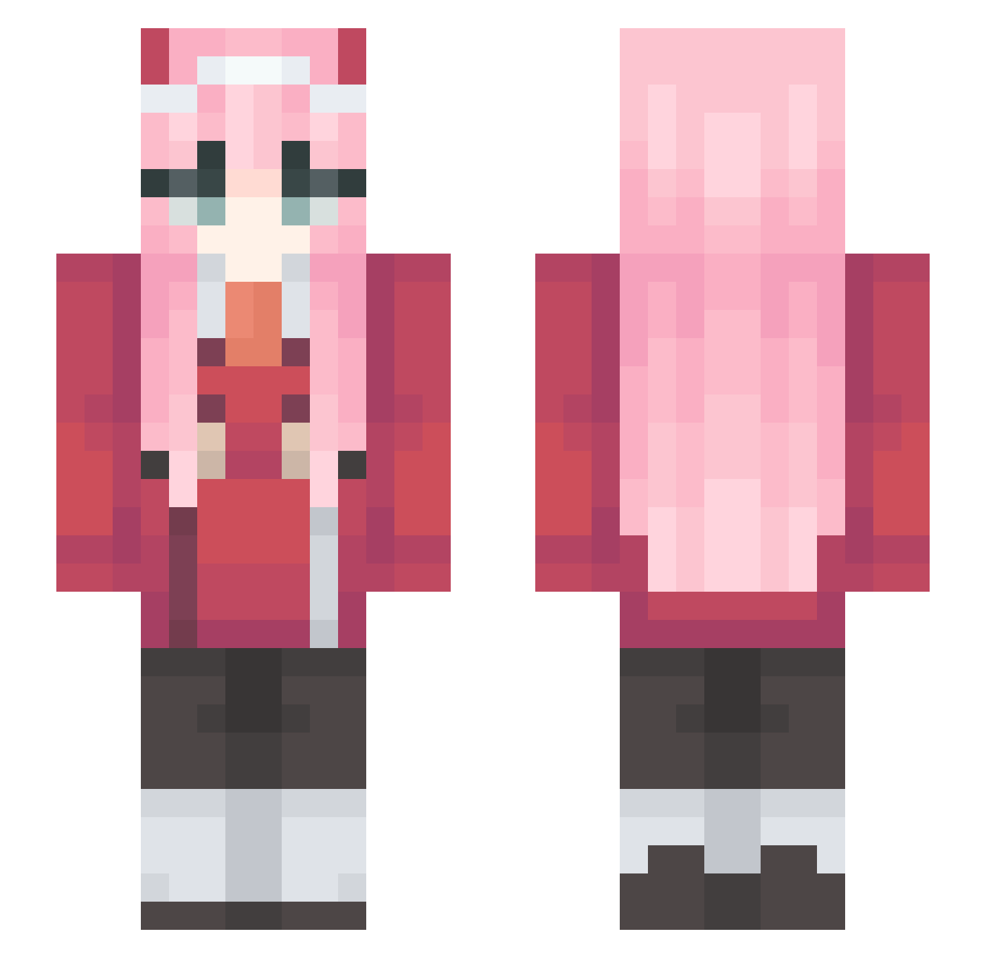 zwo2 Minecraft skin, front and back view