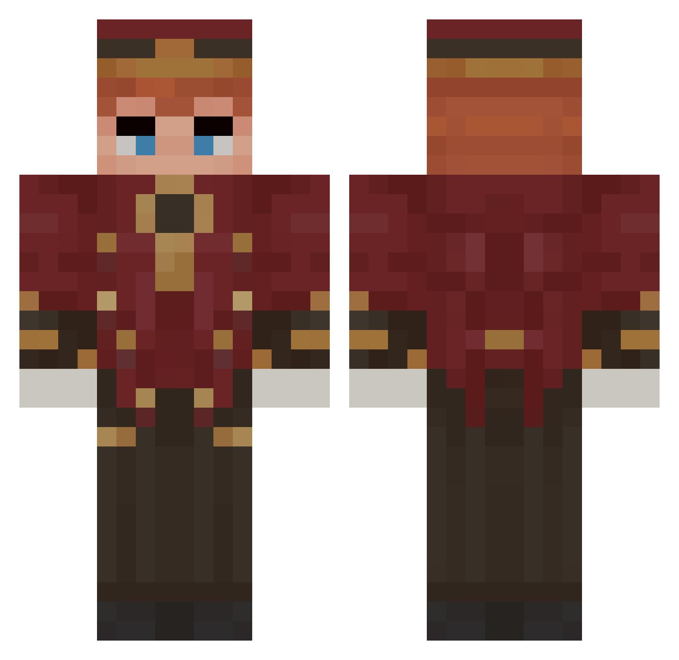 MannaPotions Minecraft skin, front and back view
