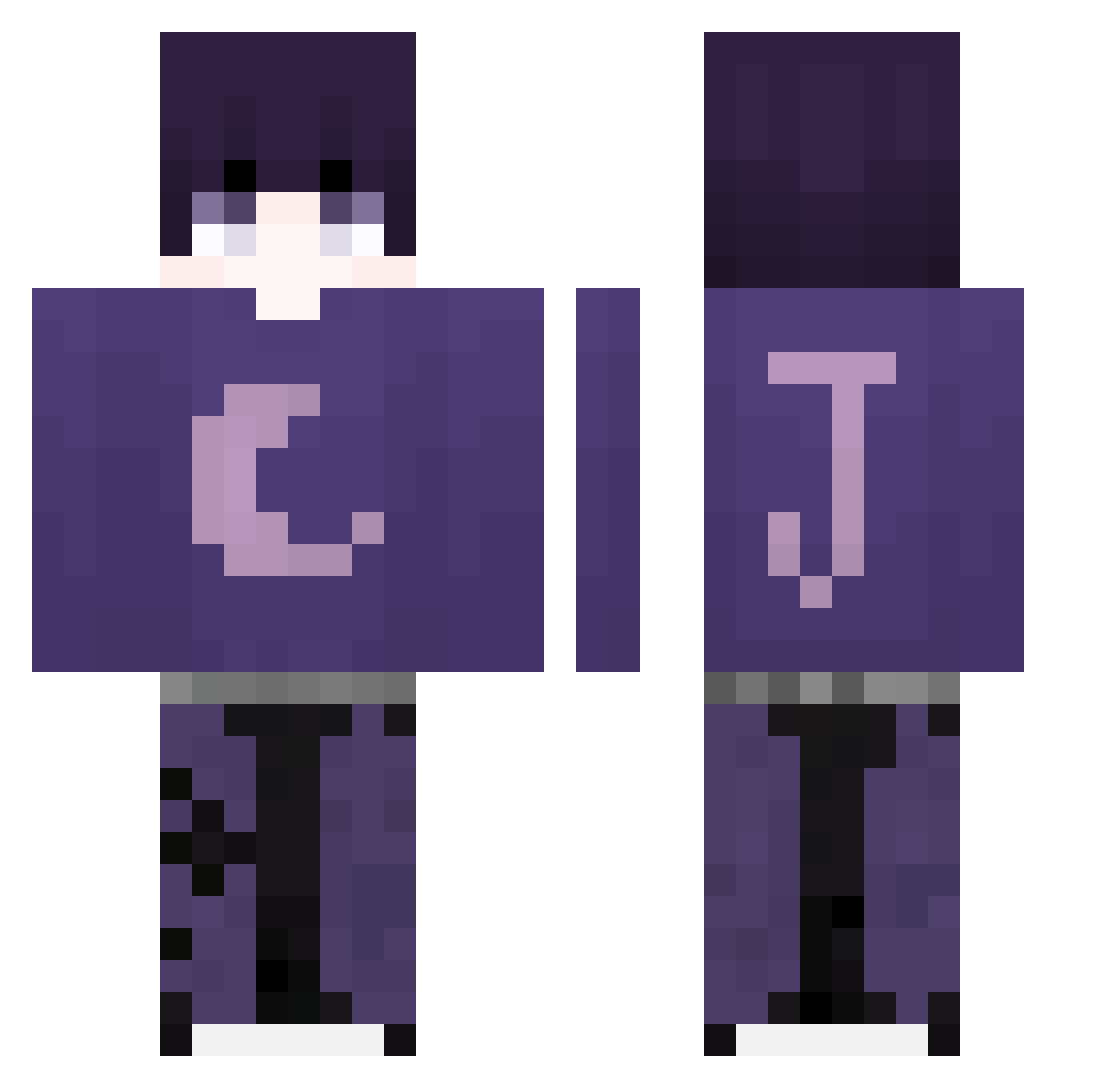 Krisowaty1214 Minecraft skin, front and back view