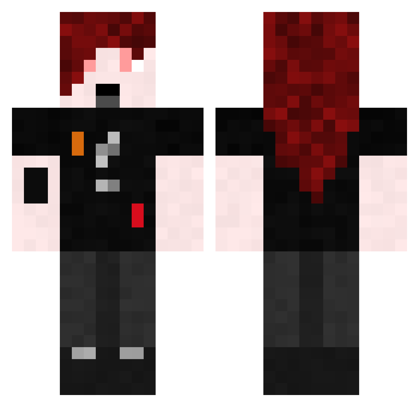 Typogre Minecraft skin, front and back view