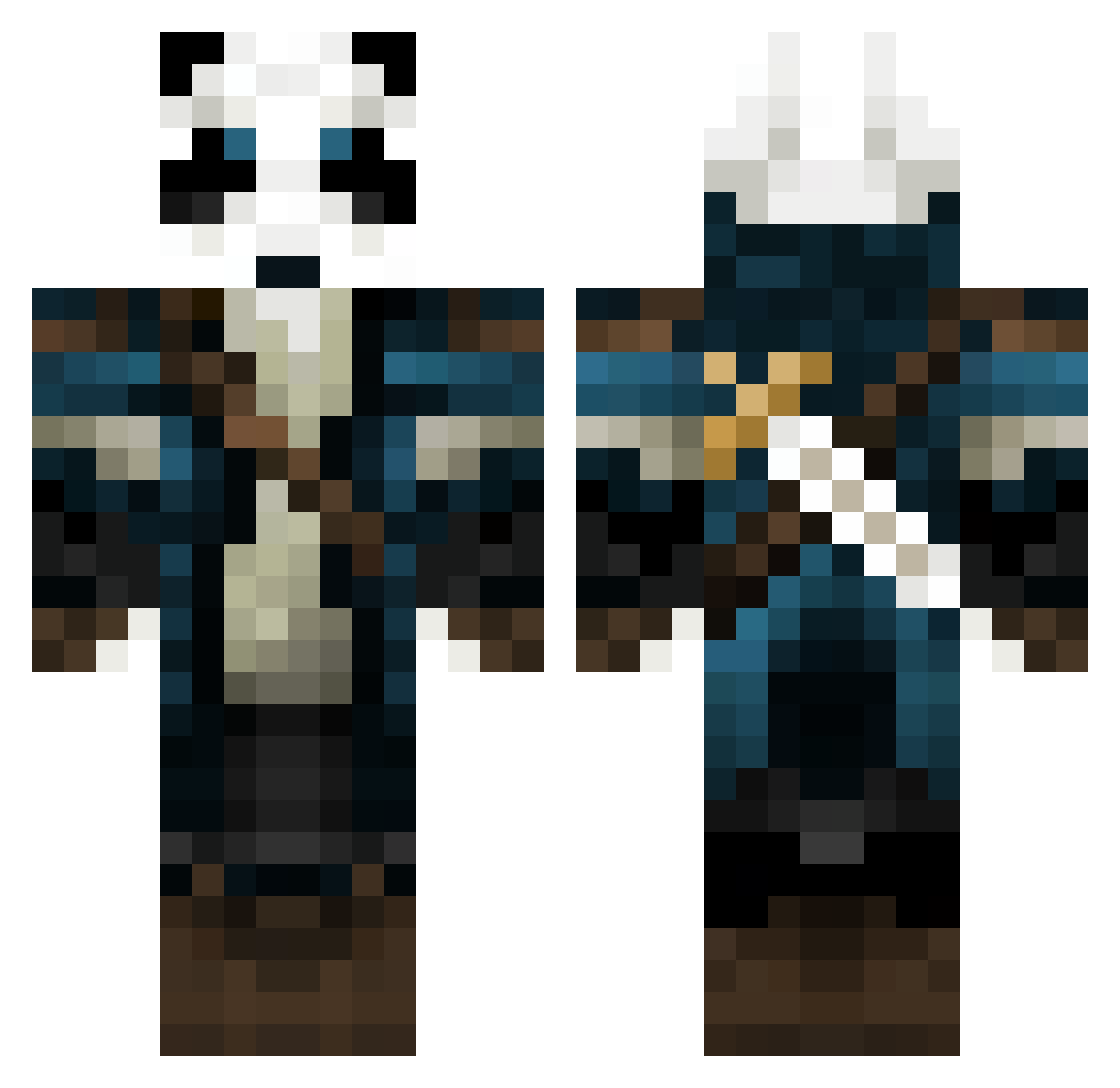 safertheforest Minecraft skin, front and back view