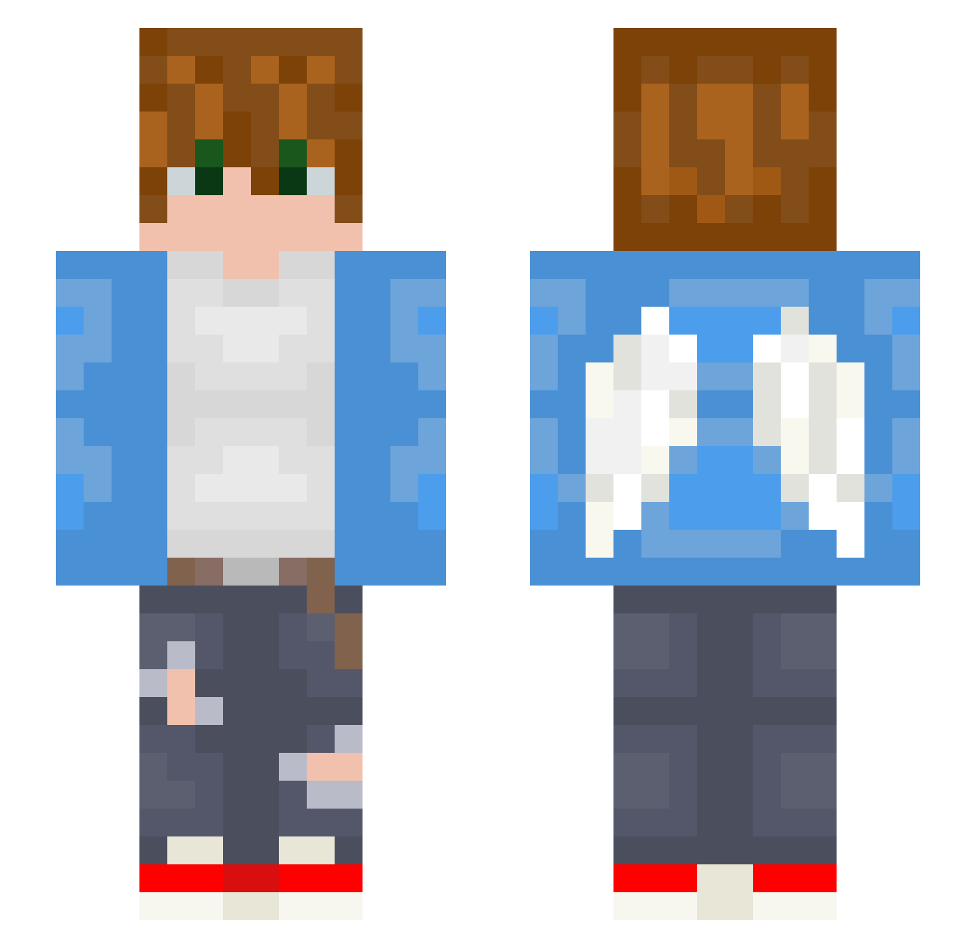 evi0ele Minecraft skin, front and back view