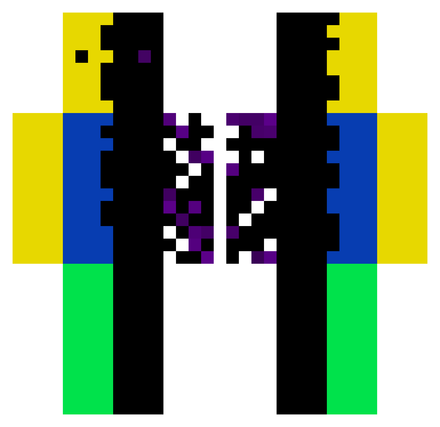 TheNooB220 Minecraft skin, front and back view