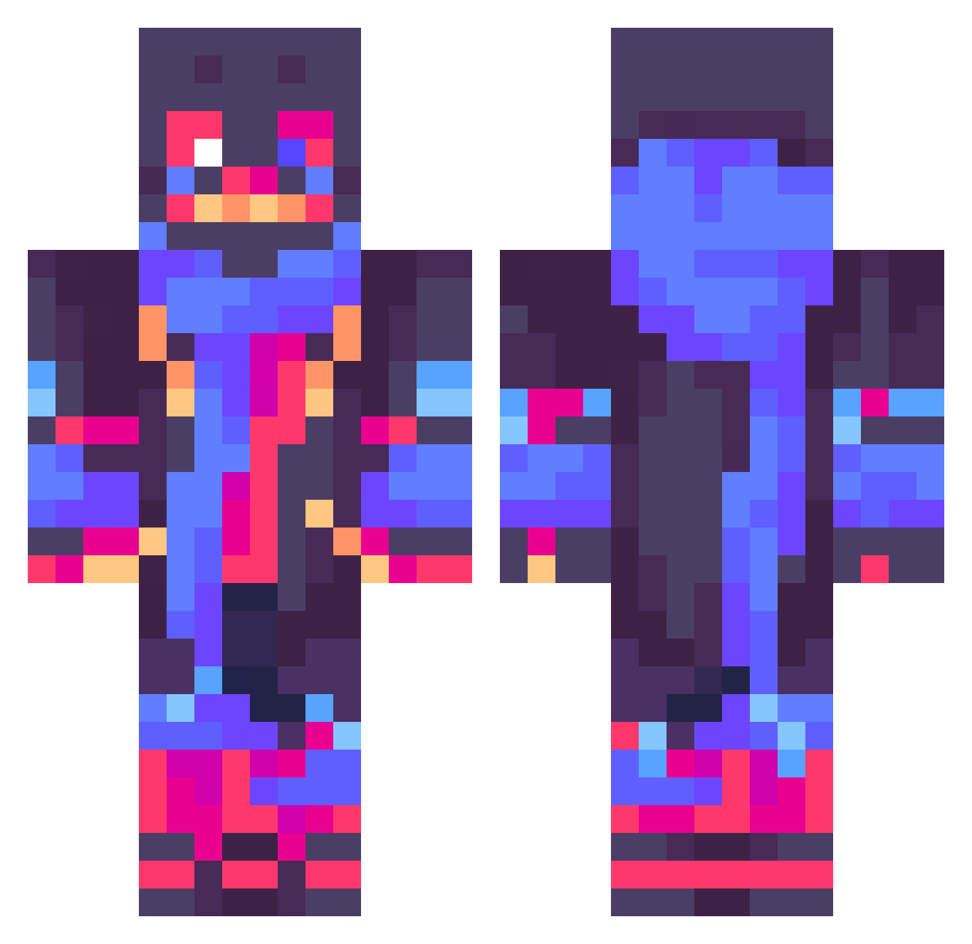 meowrails Minecraft skin, front and back view