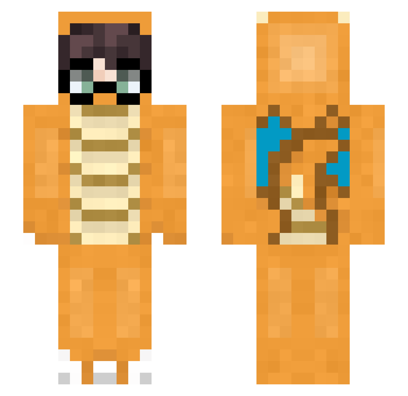 slightlynervous Minecraft skin, front and back view