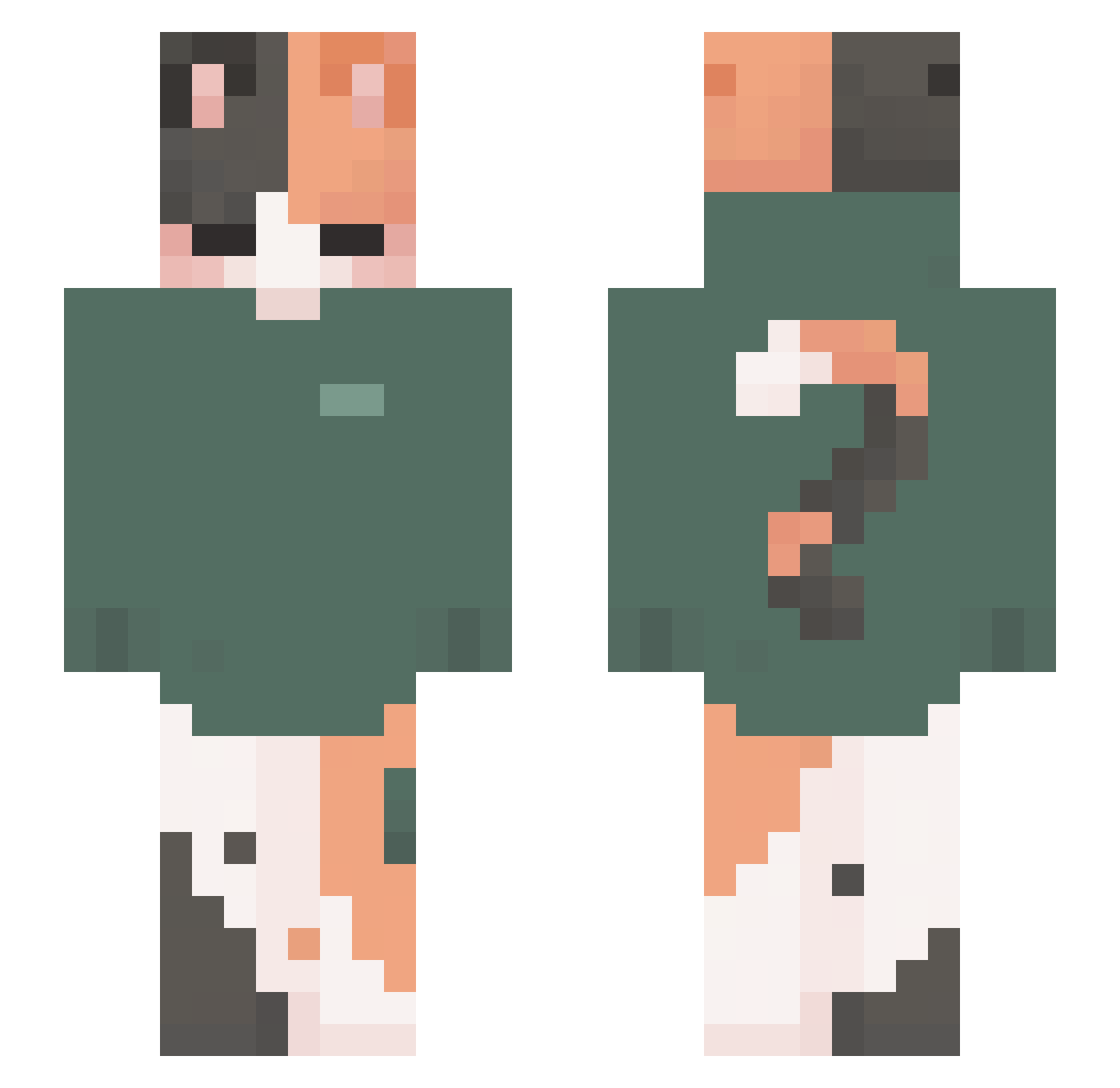 forestkat Minecraft skin, front and back view
