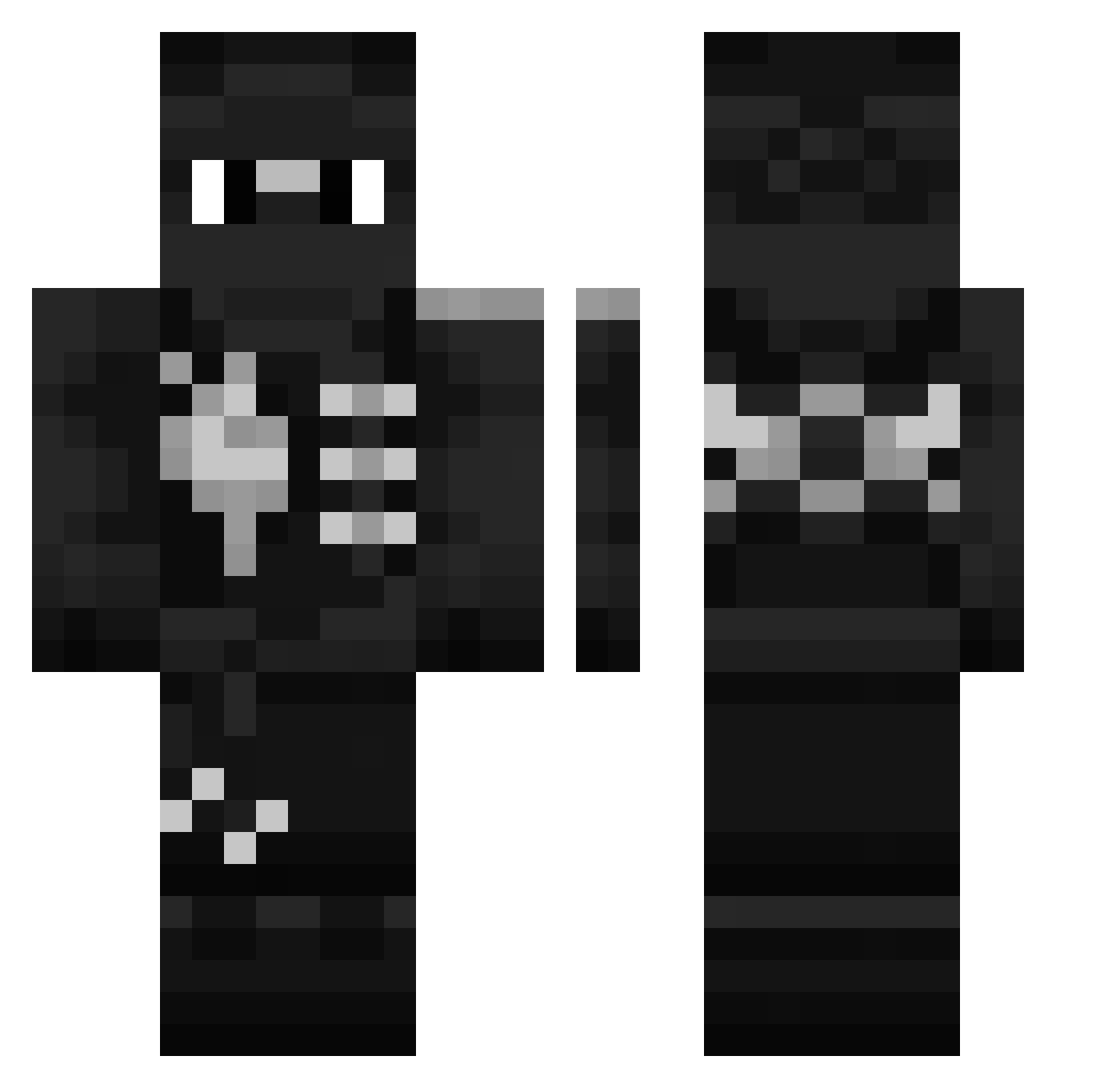 dangerlog Minecraft skin, front and back view
