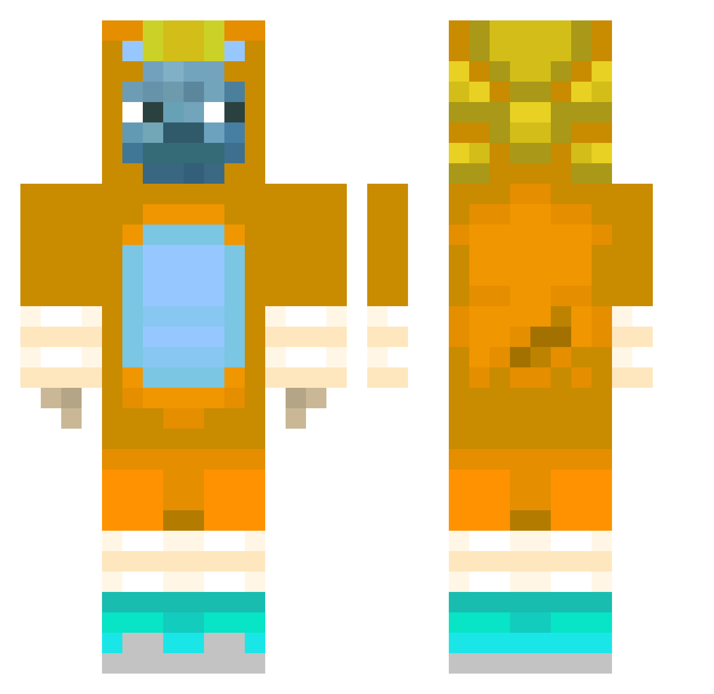 iix2 Minecraft skin, front and back view