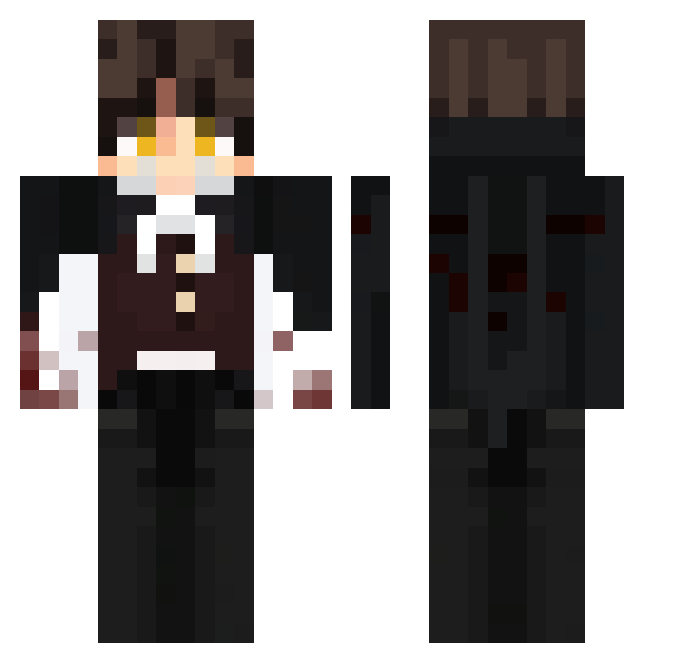 Redwood_Sox Minecraft skin, front and back view