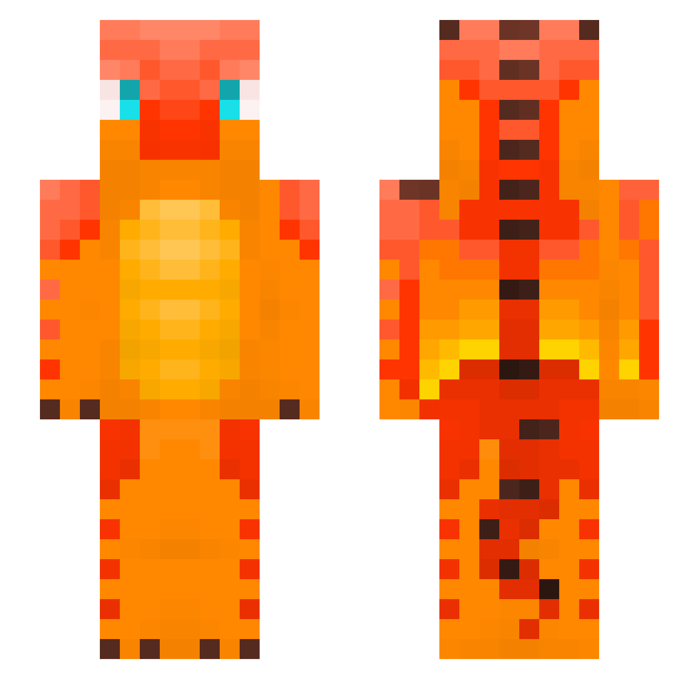 Elyk244 Minecraft skin, front and back view
