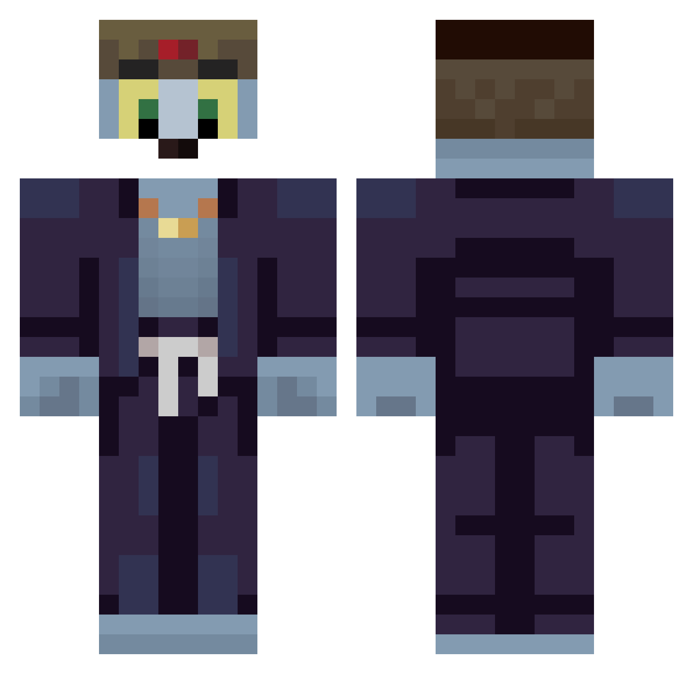 jihodazz Minecraft skin, front and back view