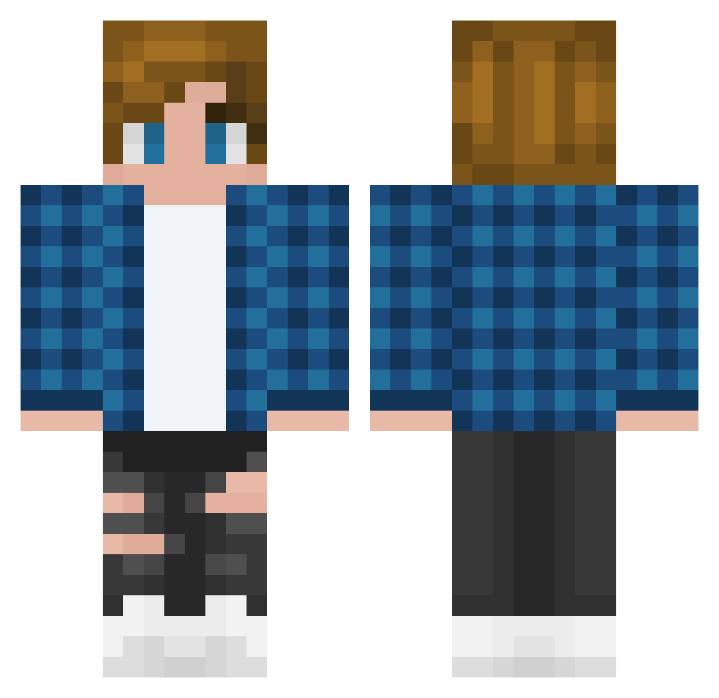 Tglitch90 Minecraft skin, front and back view