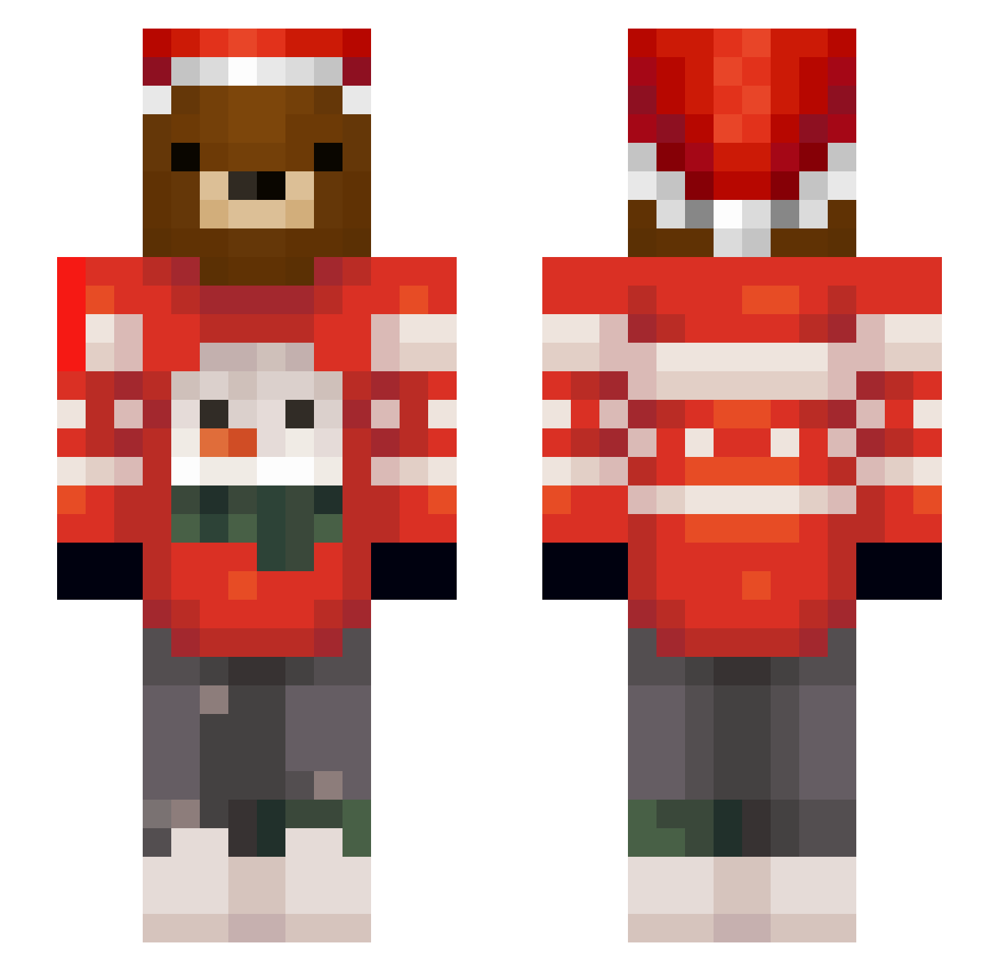 spxmmen Minecraft skin, front and back view