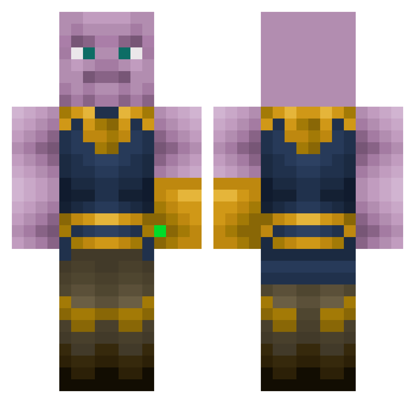 sadyun Minecraft skin, front and back view