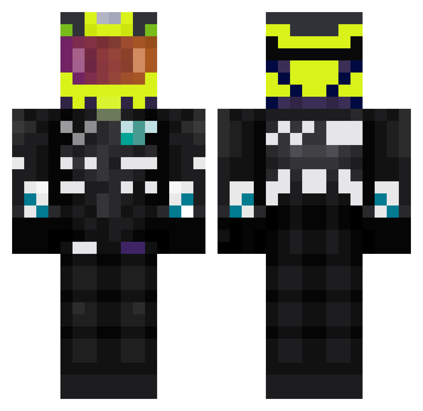 captaincolenew Minecraft skin, front and back view