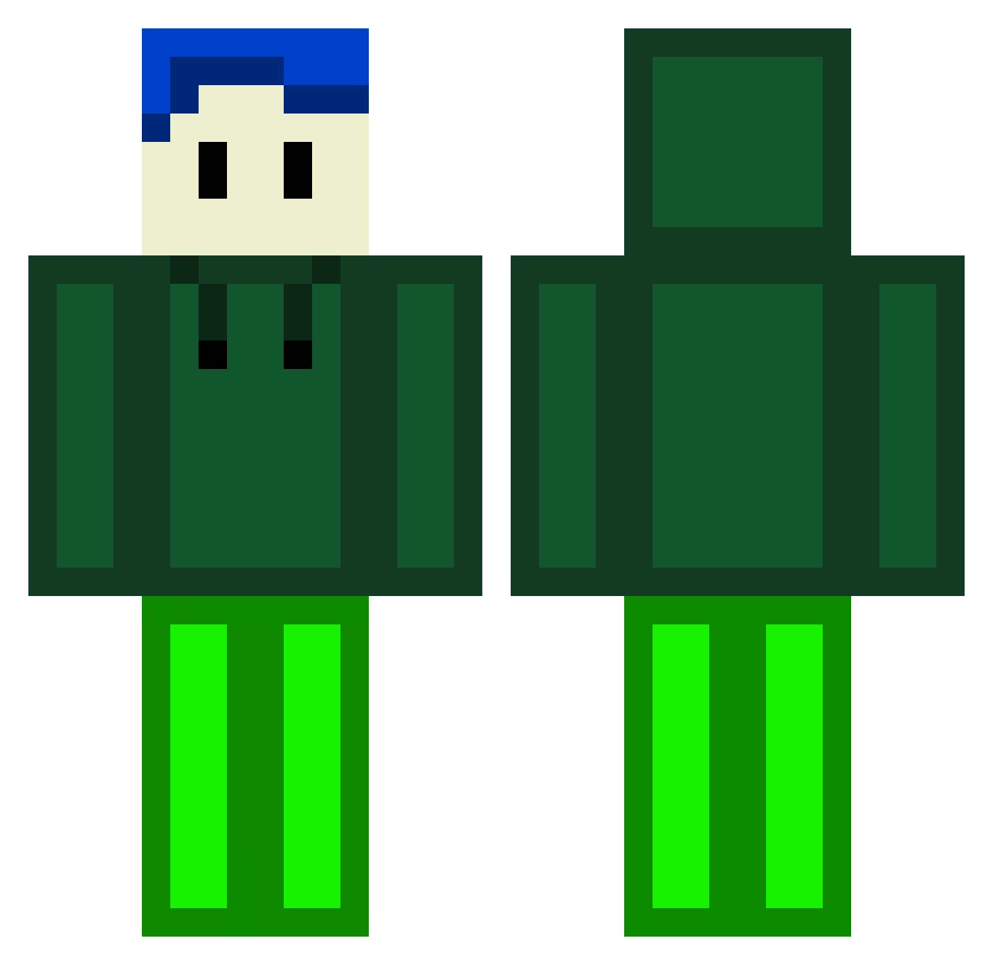 wekamomo Minecraft skin, front and back view