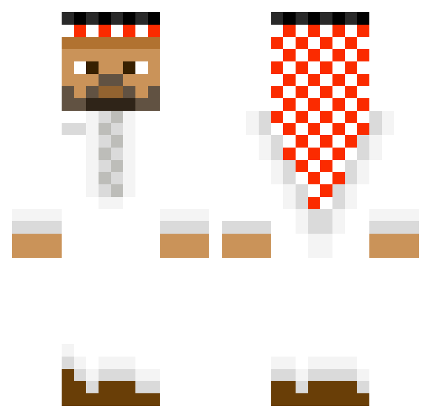 Ziggemm Minecraft skin, front and back view