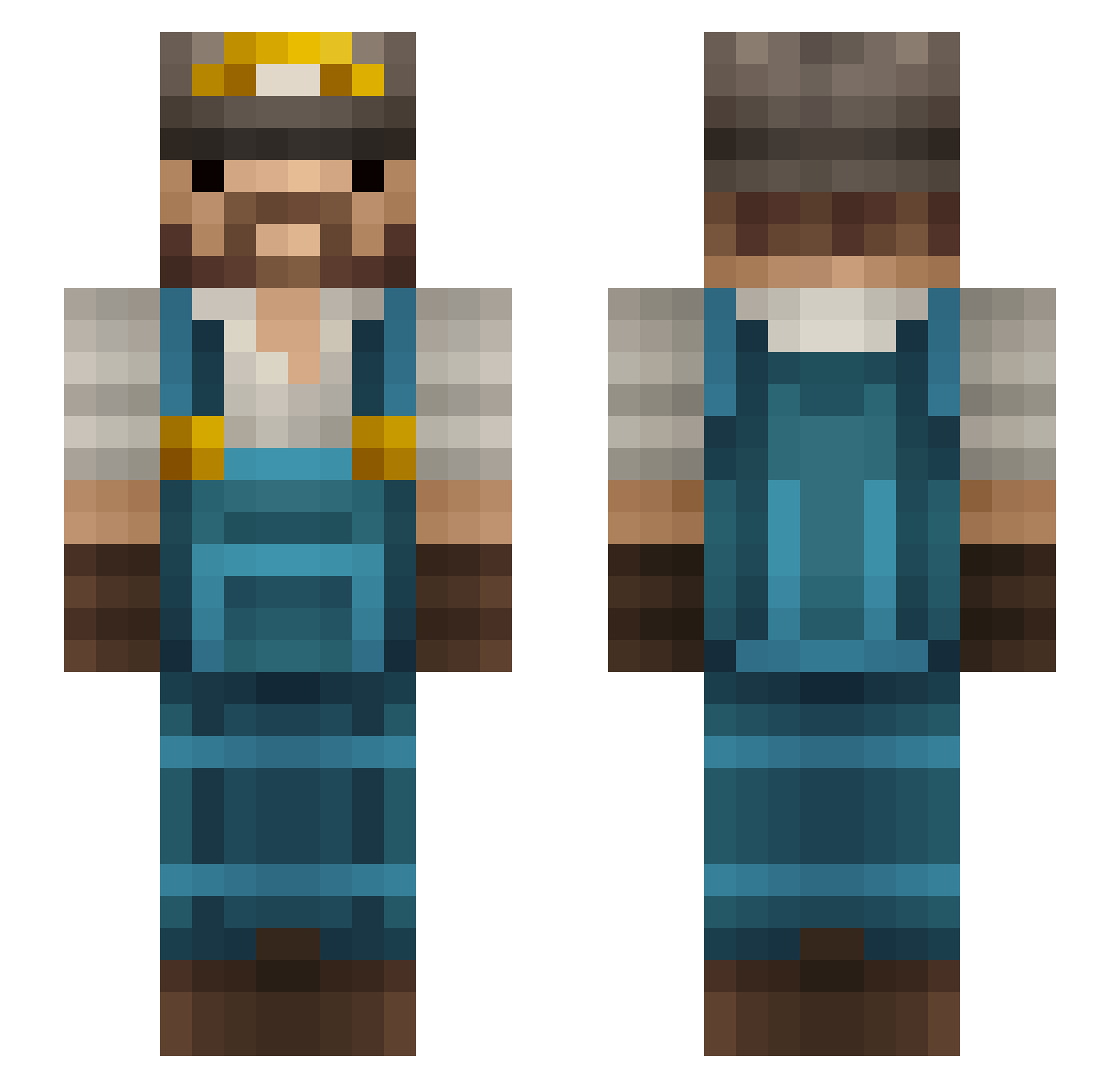 Allegories Minecraft skin, front and back view