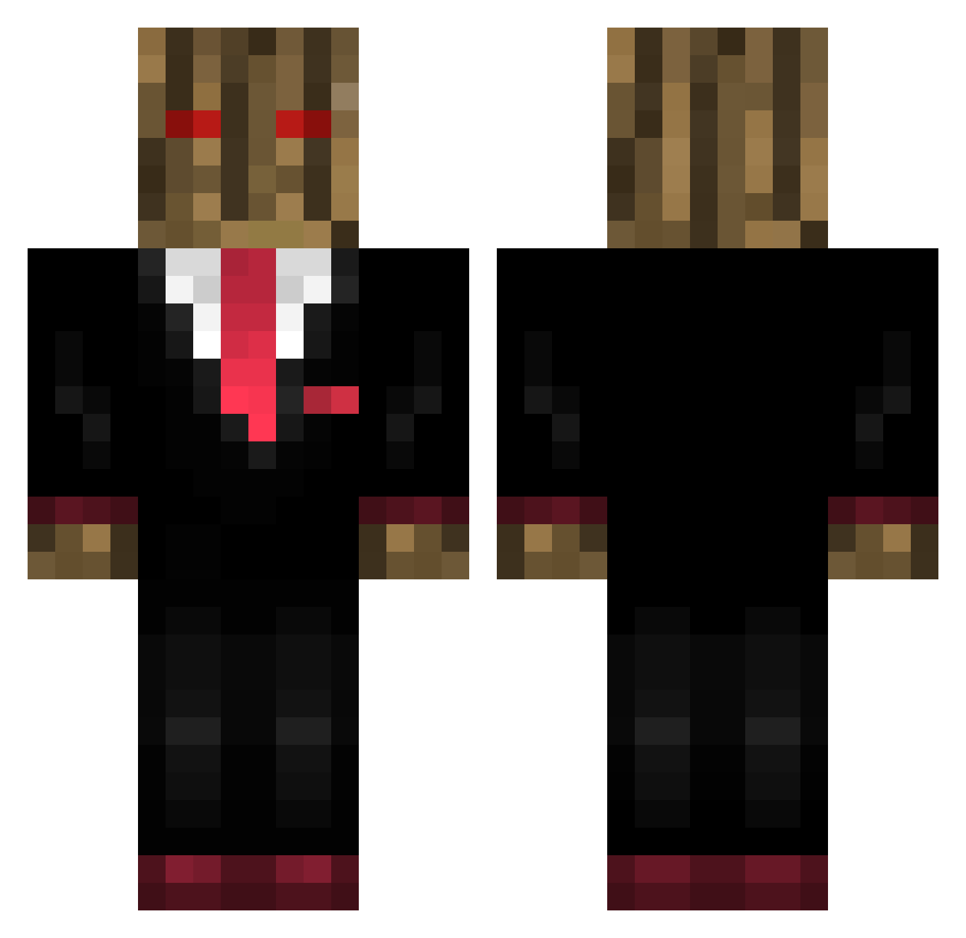 PunchwoodGaming Minecraft skin, front and back view