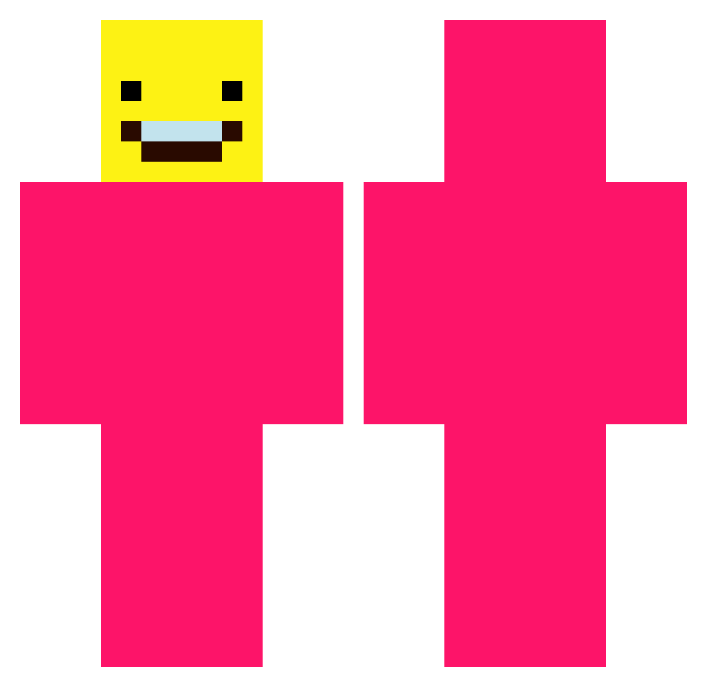 snoiny Minecraft skin, front and back view