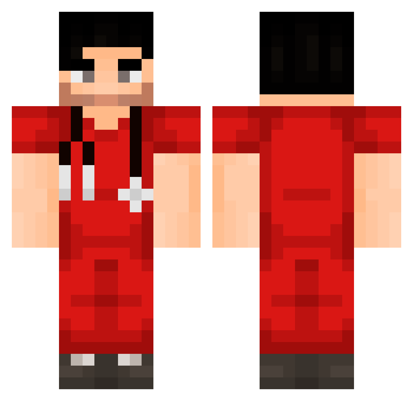 J4Y4N Minecraft skin, front and back view