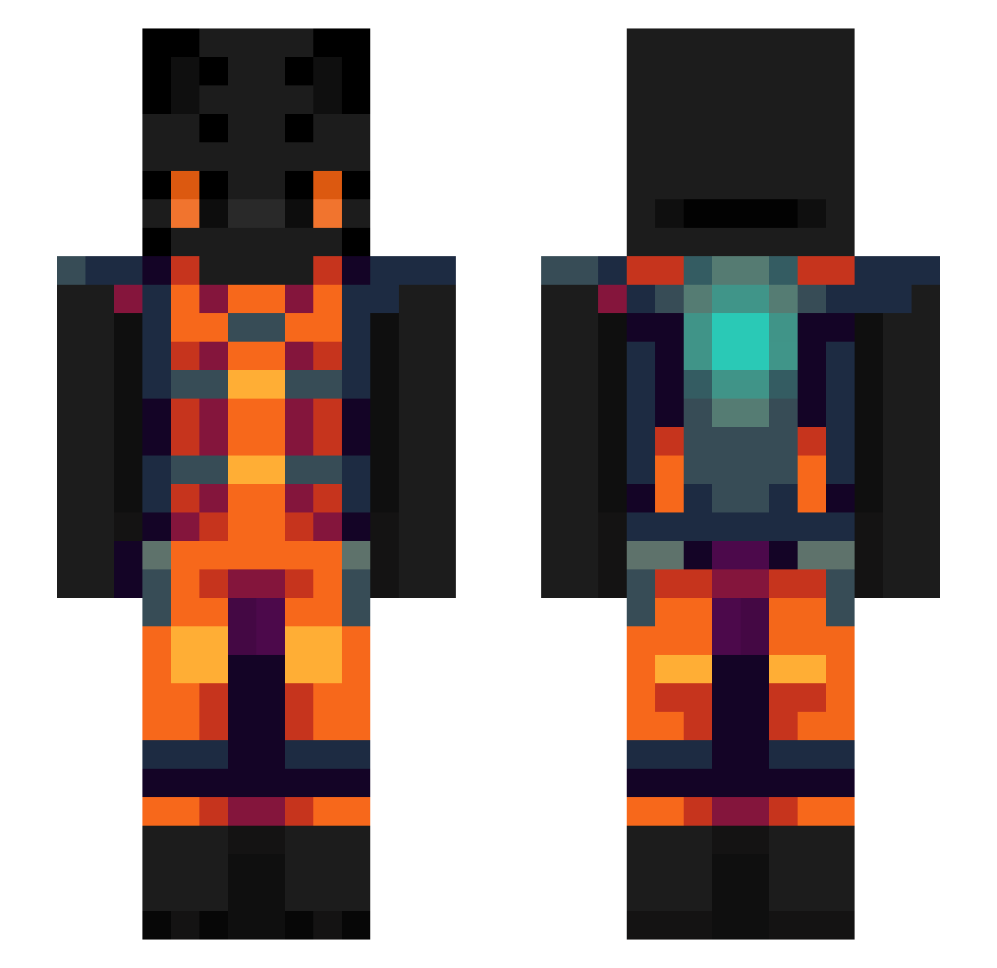 piipur Minecraft skin, front and back view