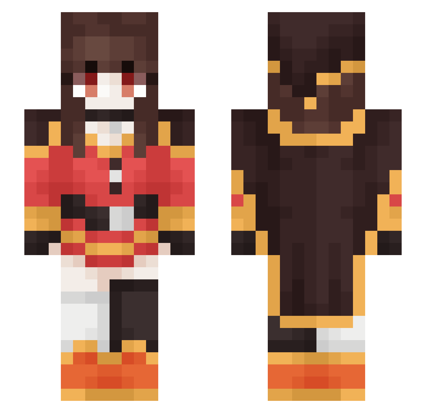 Buub1 Minecraft skin, front and back view