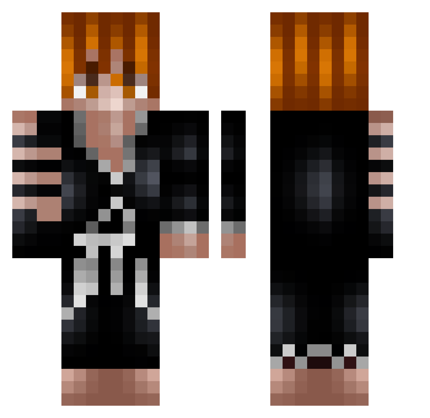 zBiaa Minecraft skin, front and back view
