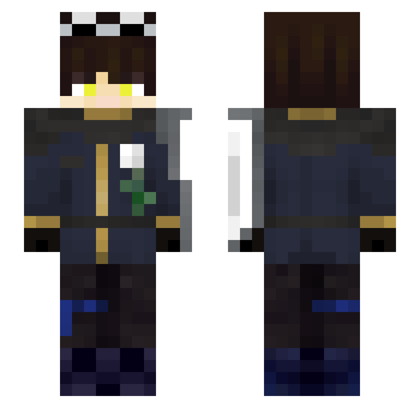 SiStSt Minecraft skin, front and back view