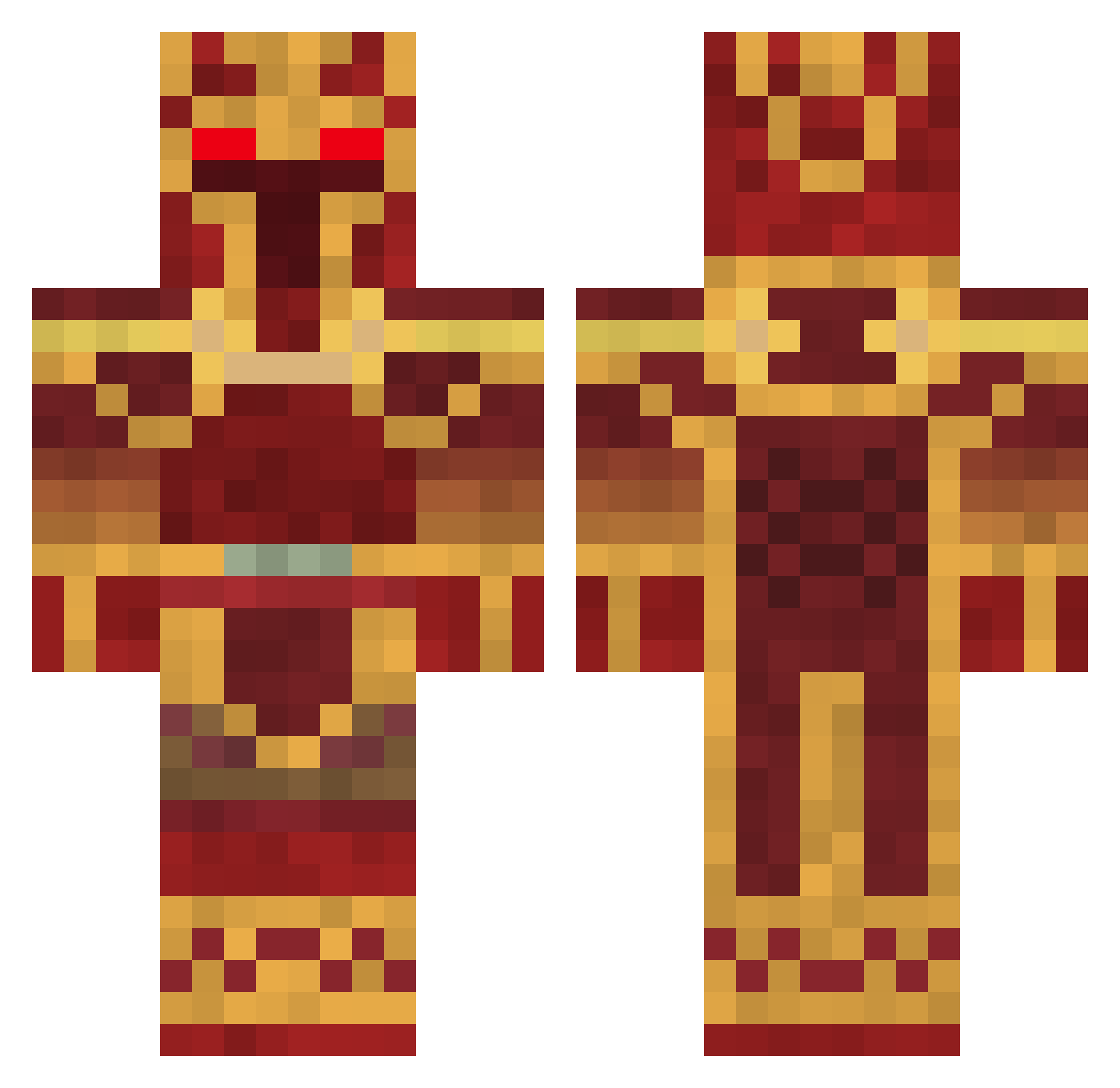 Thornzzz Minecraft skin, front and back view