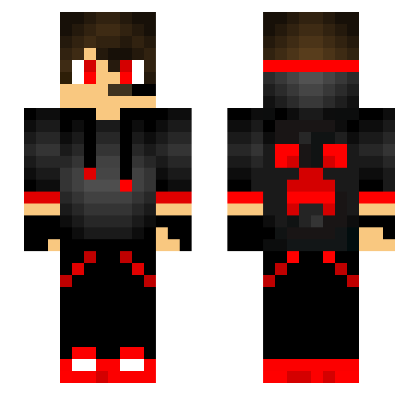 SolederGamer Minecraft skin, front and back view