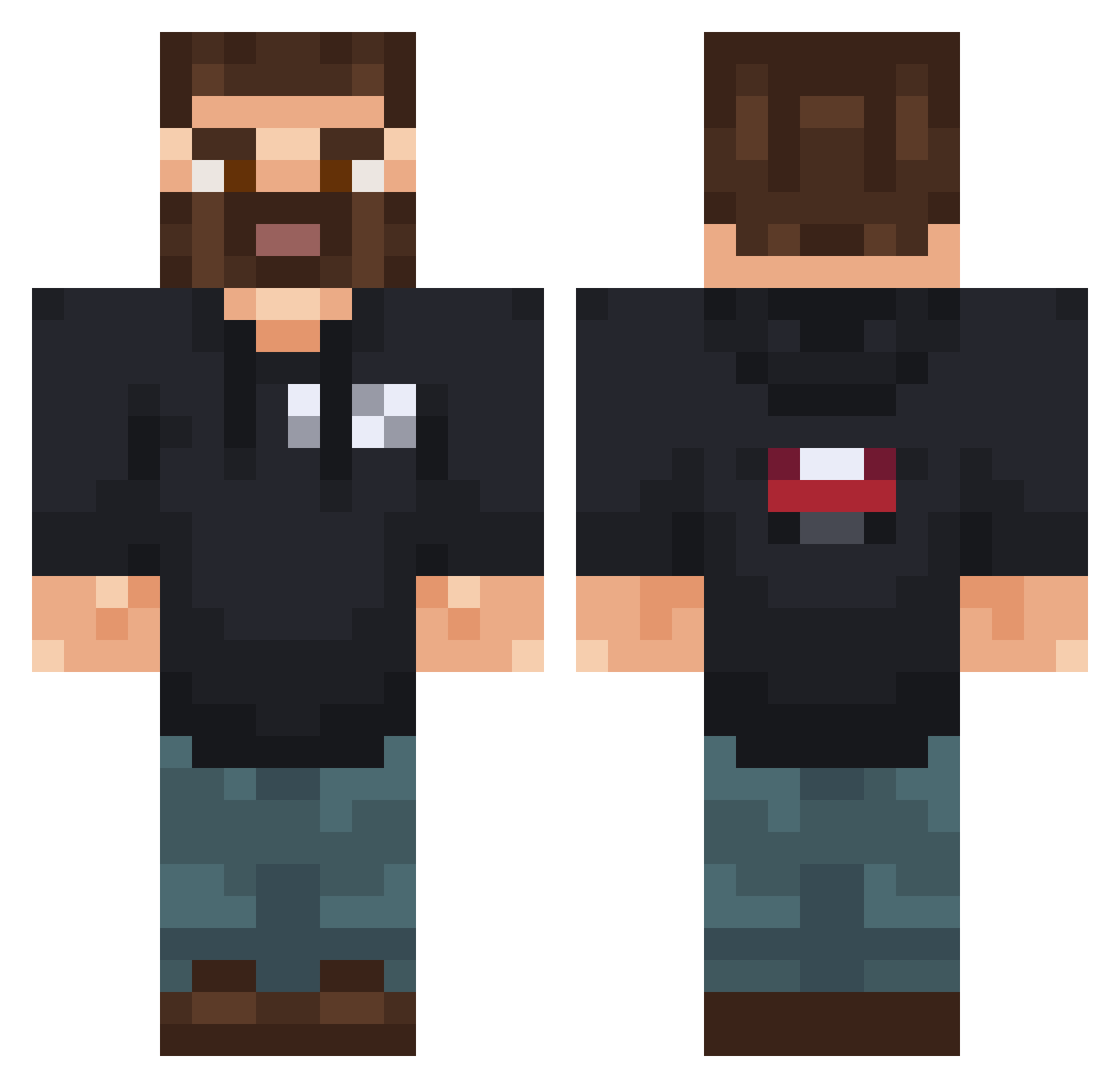 WinLin69420 Minecraft skin, front and back view