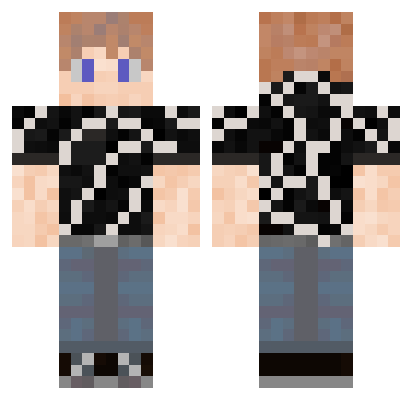 Wild_web Minecraft skin, front and back view