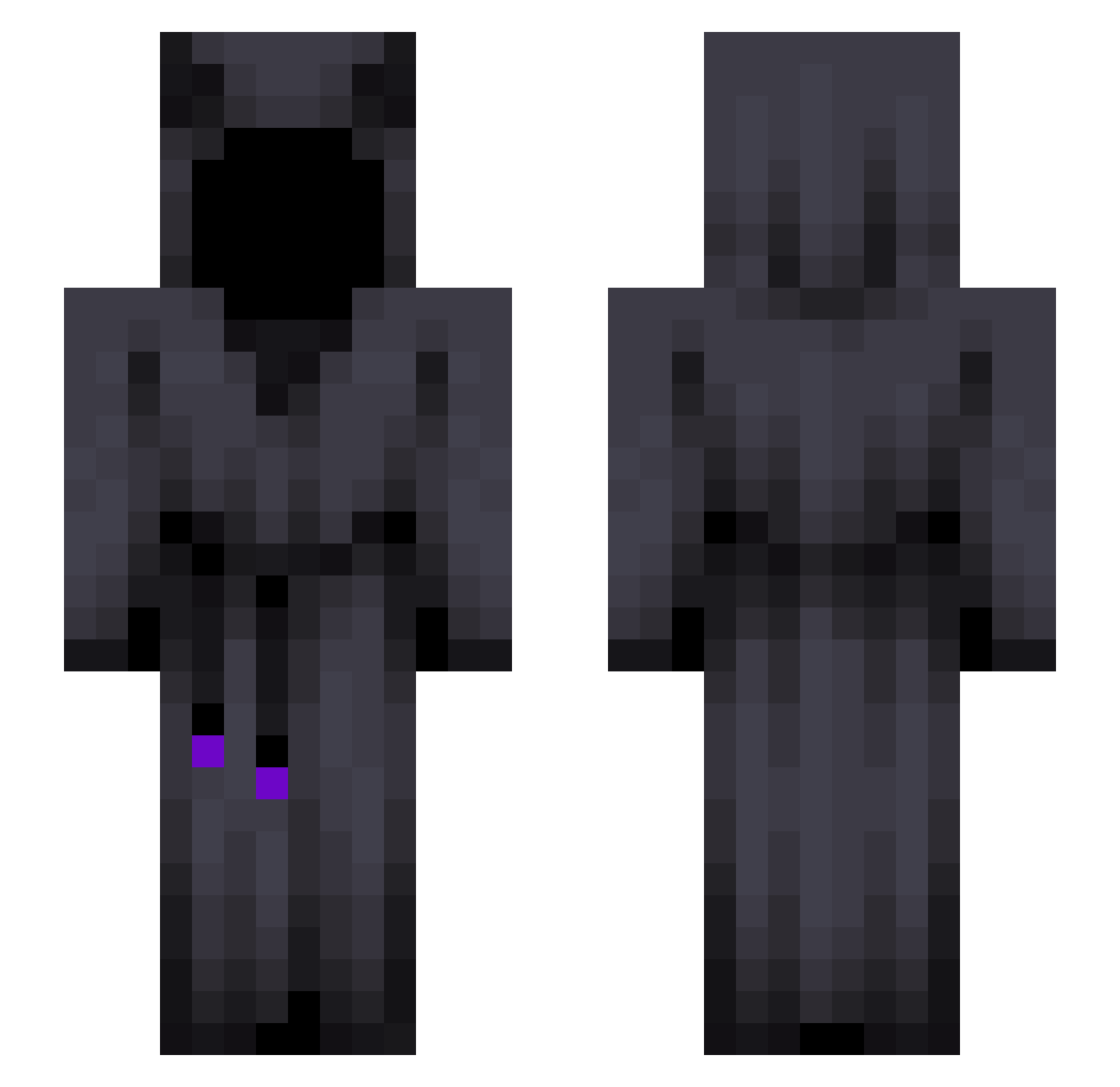 Yesternoon Minecraft skin, front and back view