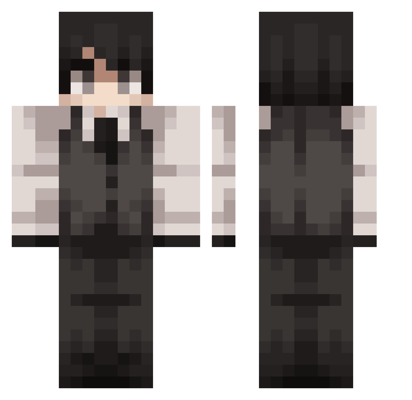 TheMooogie Minecraft skin, front and back view