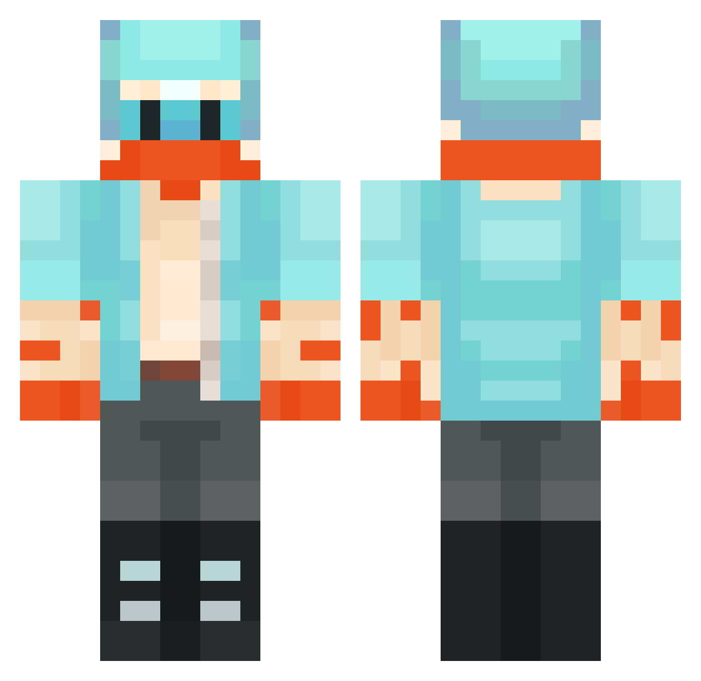 Sickle17 Minecraft skin, front and back view